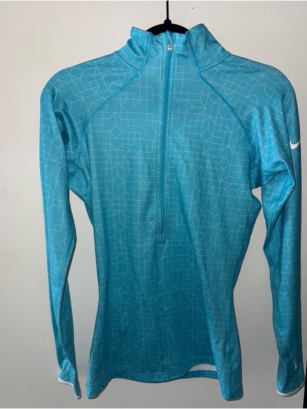 Nike Aqua Geometric Half-Zip Athletic Top